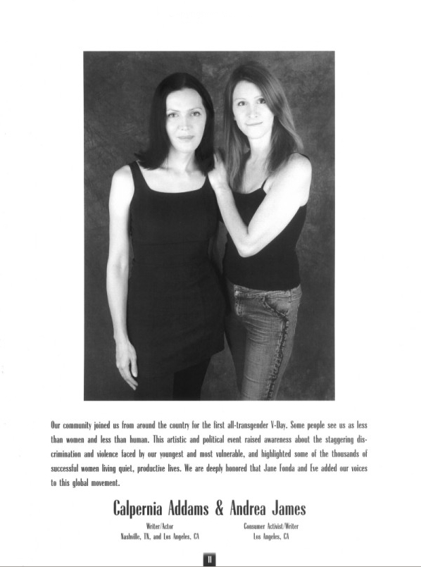 vagina-warriors-ca-aj Calpernia Addams and Andrea James in the V-Day Vagina Warriors campaign